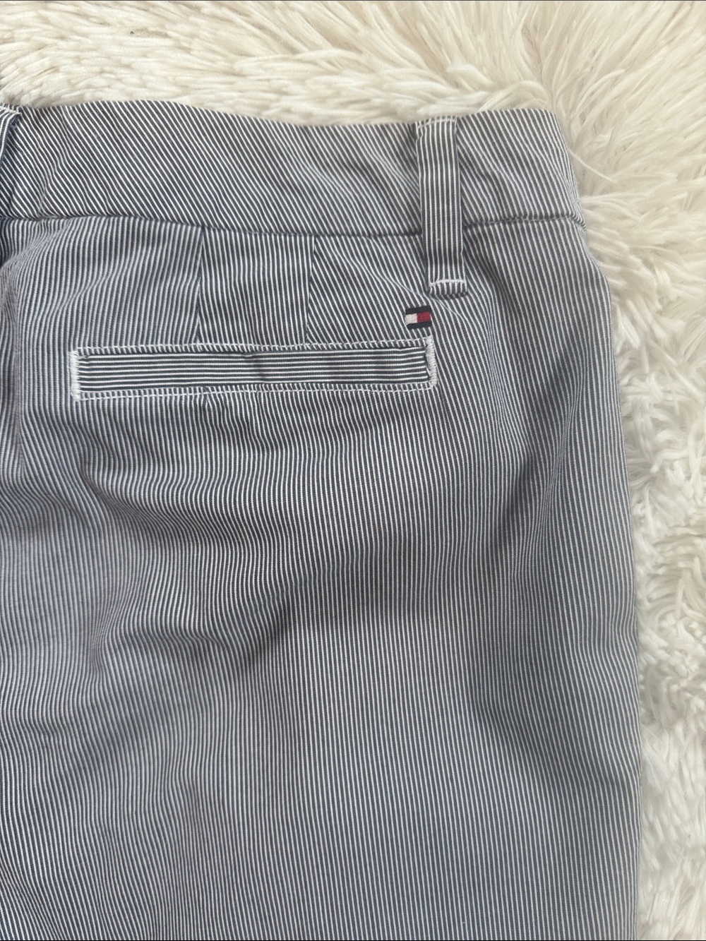 Tommy Hilfiger TH Women’s Hampton Pinstripe Flat Front Chino Pants Cuffed - Picture 7 of 9